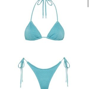 TRIANGL STEVIE BLUE SPARKLE BATHING SUIT BOTTOM